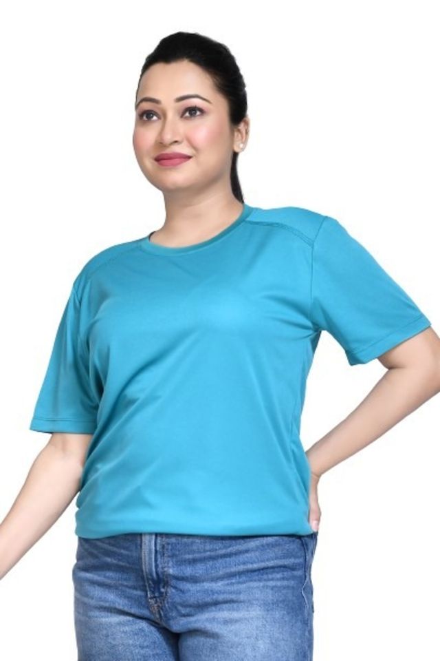 Women's Casual Regular Fit Kulty Fabric Solid Round Neck T-shirt with Half Sleeve I Comfortable and Breathable Western Outfit