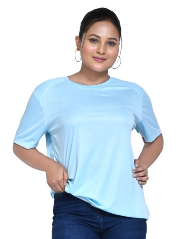 Women's Casual Regular Fit Kulty Fabric Solid Round Neck T-shirt with Half Sleeve I Comfortable and Breathable Western Outfit