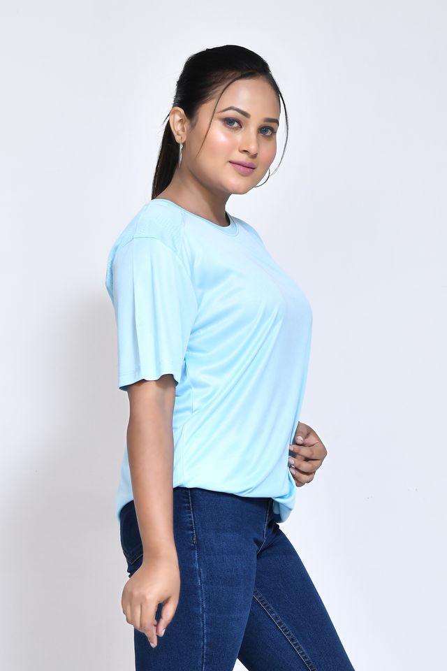 Women's Casual Regular Fit Kulty Fabric Solid Round Neck T-shirt with Half Sleeve I Comfortable and Breathable Western Outfit