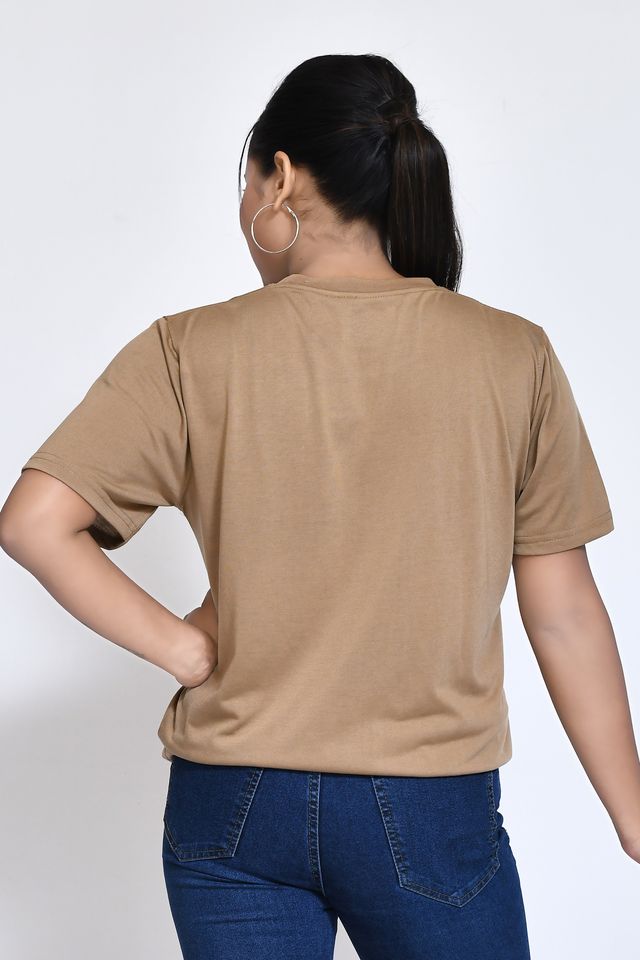 Women's Casual Regular Fit Kulty Fabric Solid Round Neck T-shirt with Half Sleeve I Comfortable and Breathable Western Outfit