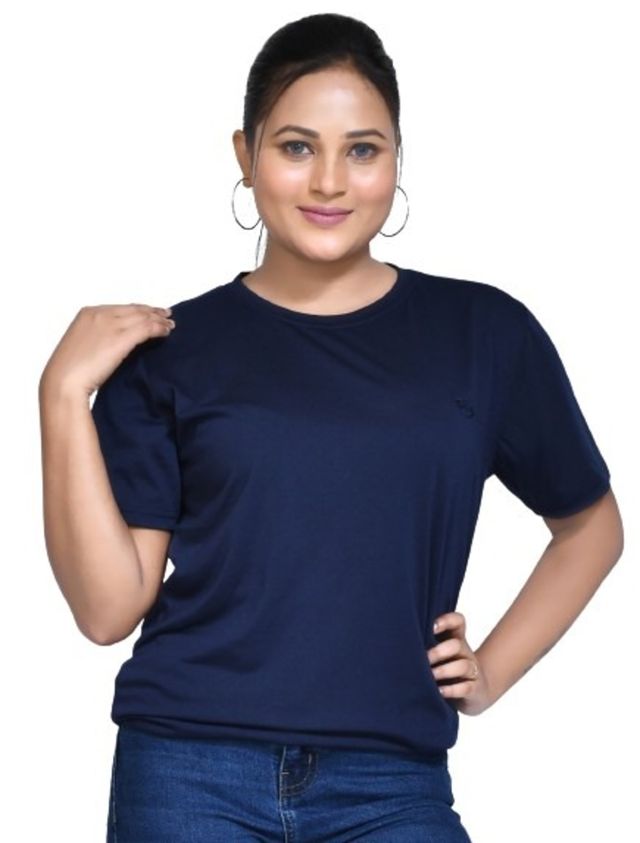 Women's Casual Regular Fit Kulty Fabric Solid Round Neck T-shirt with Half Sleeve I Comfortable and Breathable Western Outfit