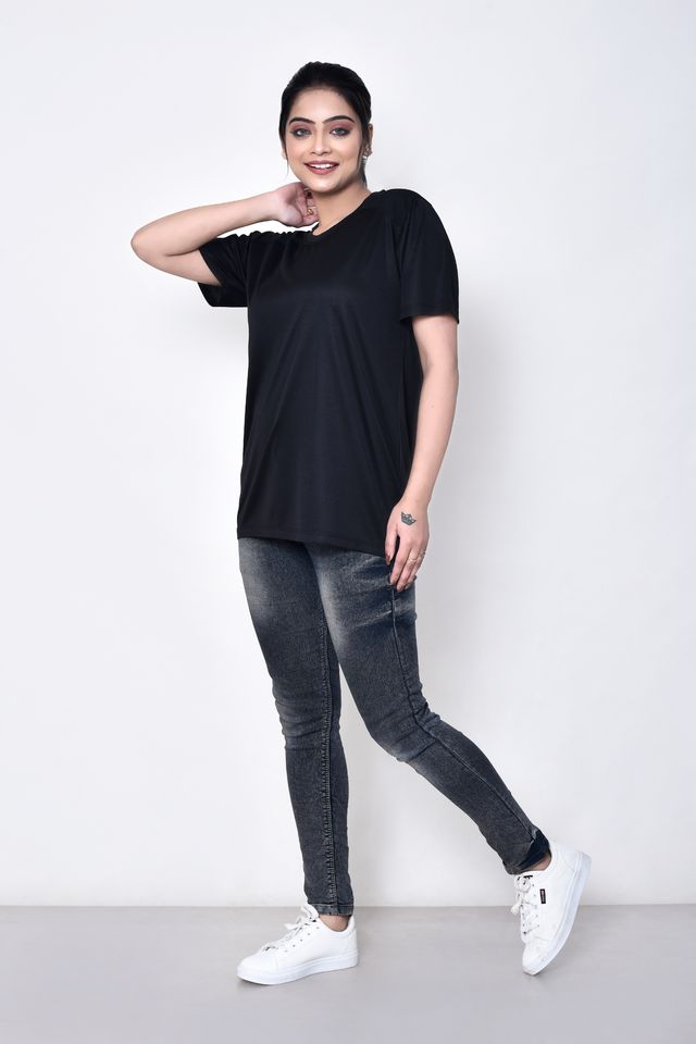 Casual Regular Fit Cotton Round Neck Half Sleeve T-shirt for Women