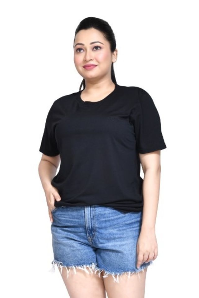 Women's Casual Regular Fit Kulty Fabric Solid Round Neck T-shirt with Half Sleeve I Comfortable and Breathable Western Outfit